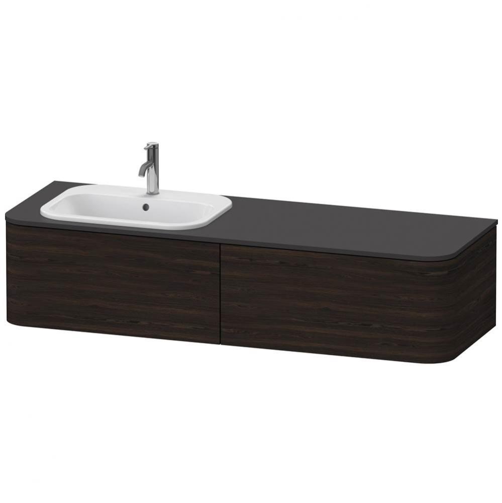 Happy D.2 Plus Four Drawer Wall-Mount Vanity Unit Walnut Brushed