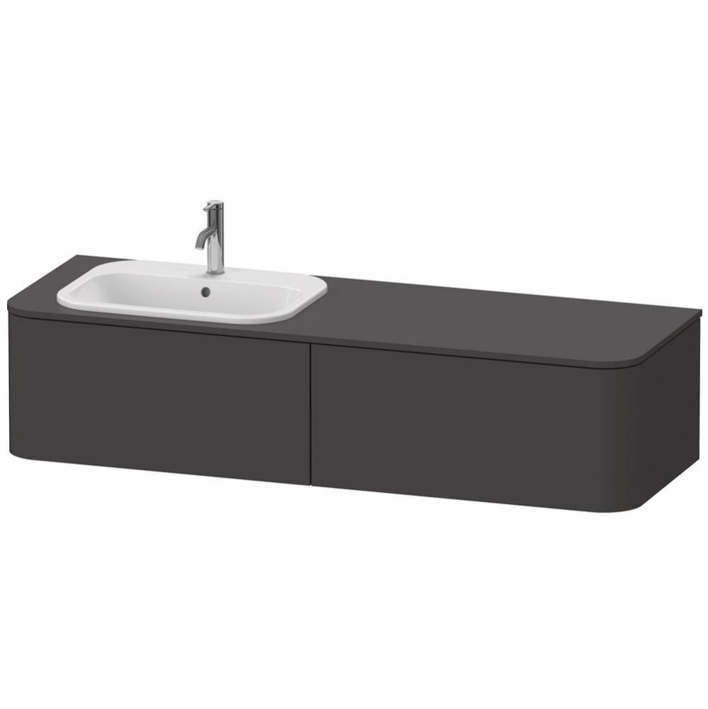 Happy D.2 Plus Four Drawer Wall-Mount Vanity Unit Graphite