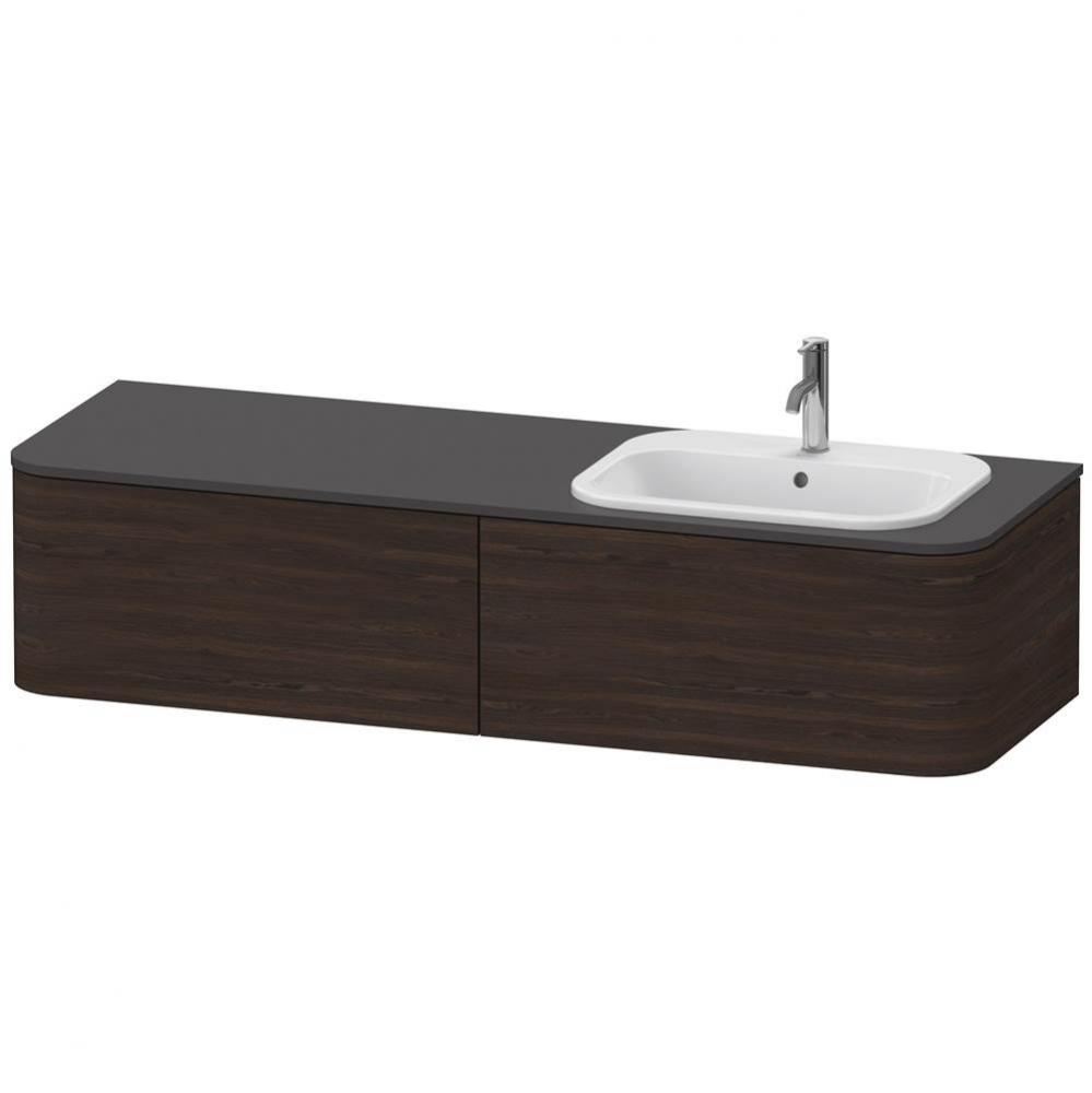 Happy D.2 Plus Four Drawer Wall-Mount Vanity Unit Walnut Brushed