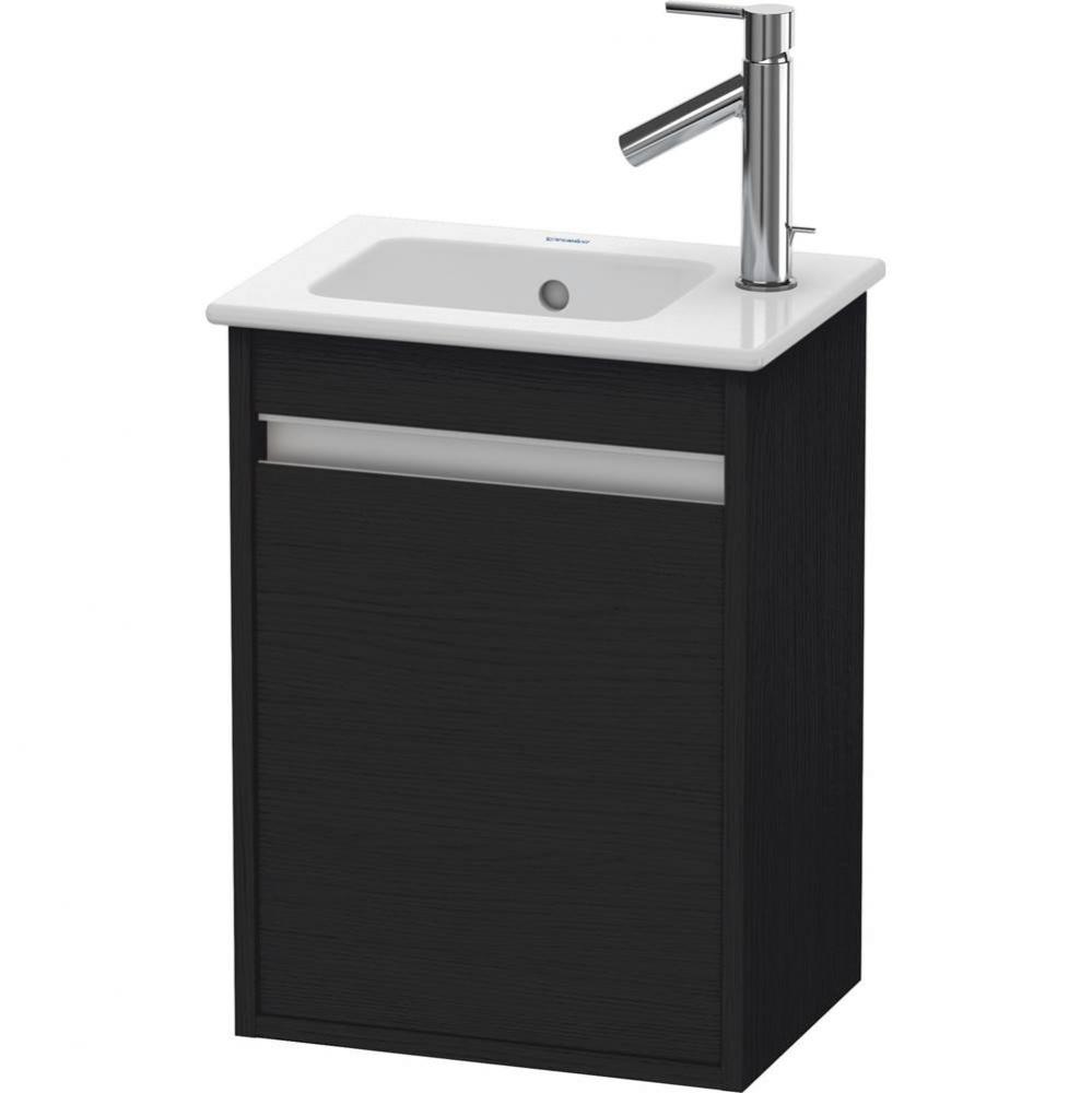 Ketho One Door Wall-Mount Vanity Unit Oak Black