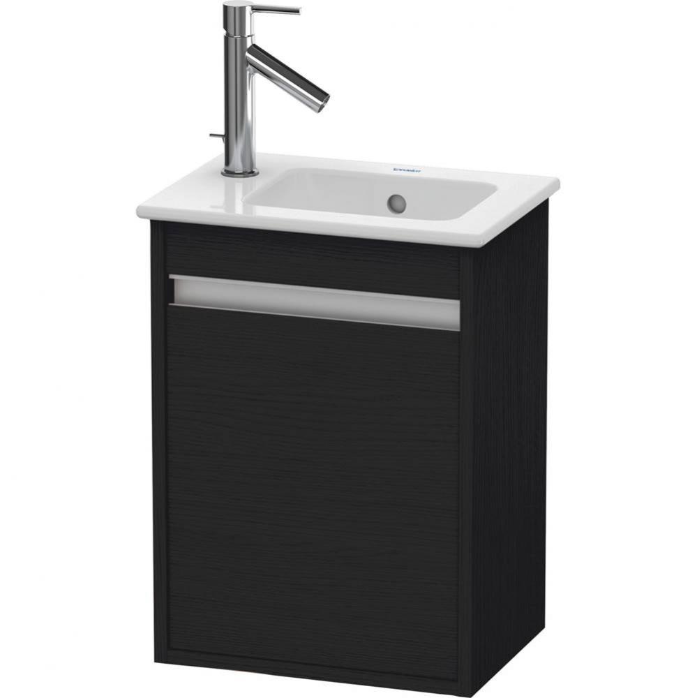 Ketho One Door Wall-Mount Vanity Unit Oak Black