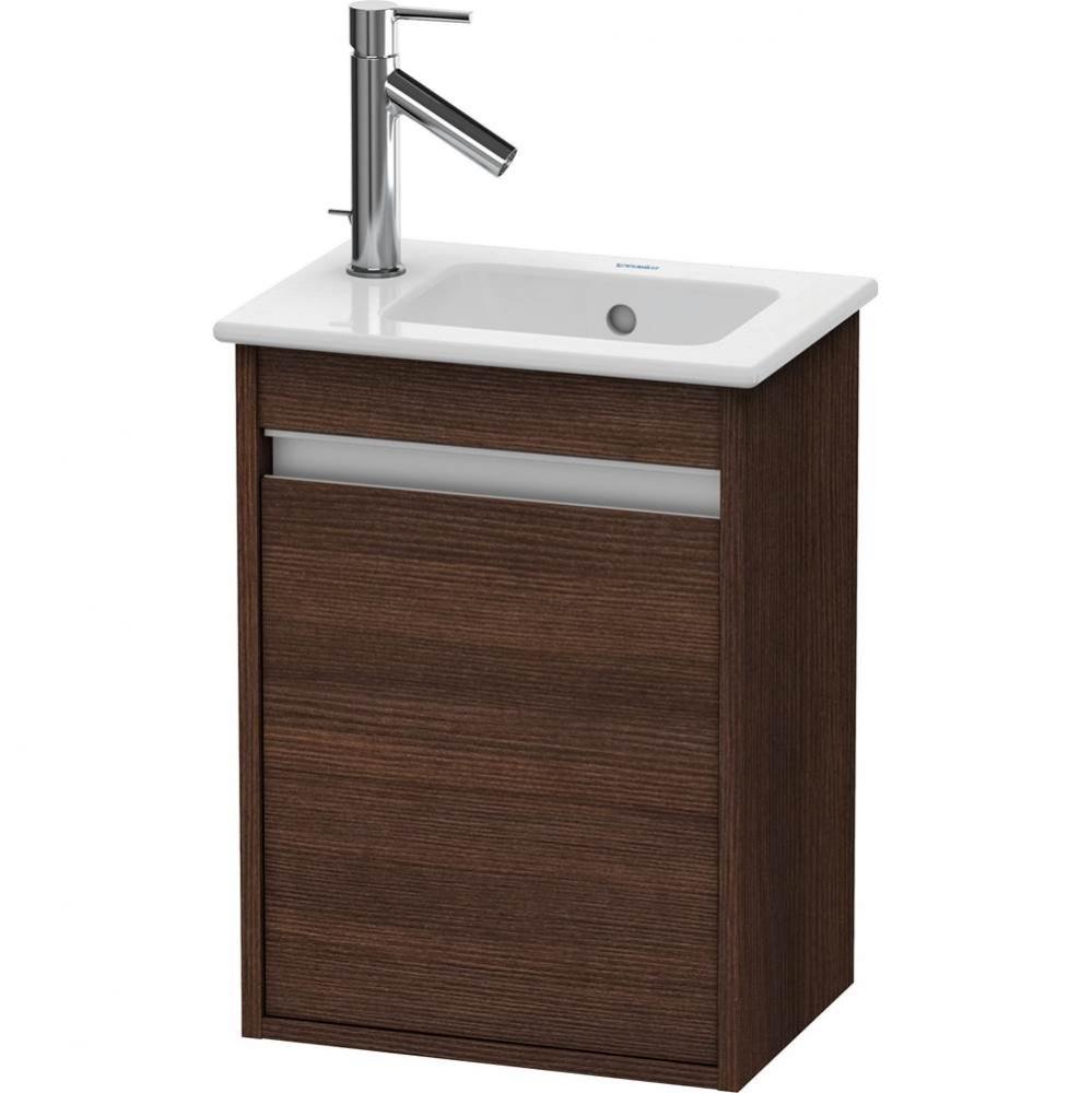 Duravit Ketho One Door Wall-Mount Vanity Unit Chestnut Dark