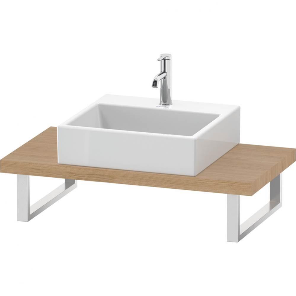 L-Cube Console with One Sink Cut-Out Natural Oak