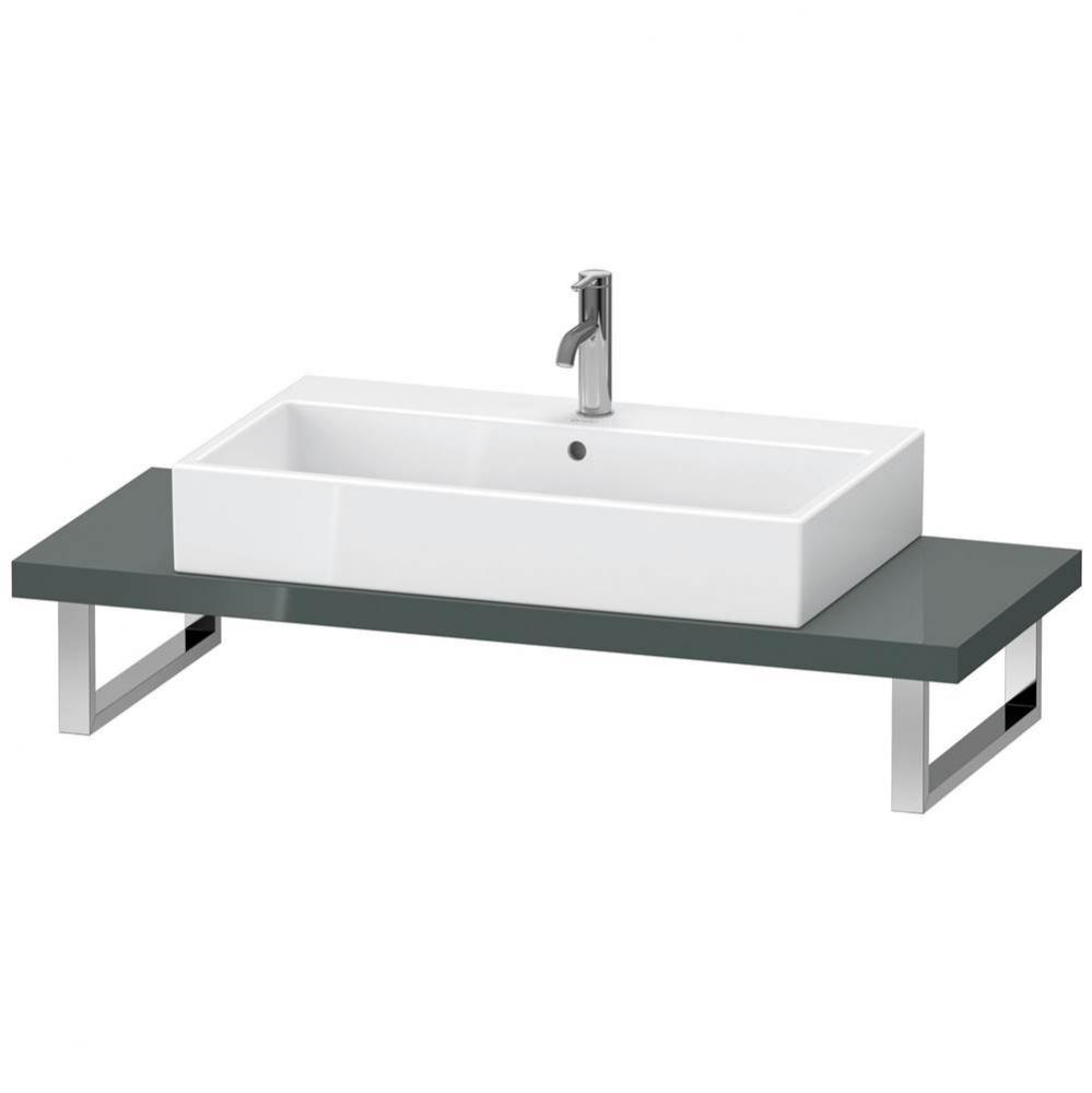 Duravit L-Cube Console with One Sink Cut-Out Dolomite Gray