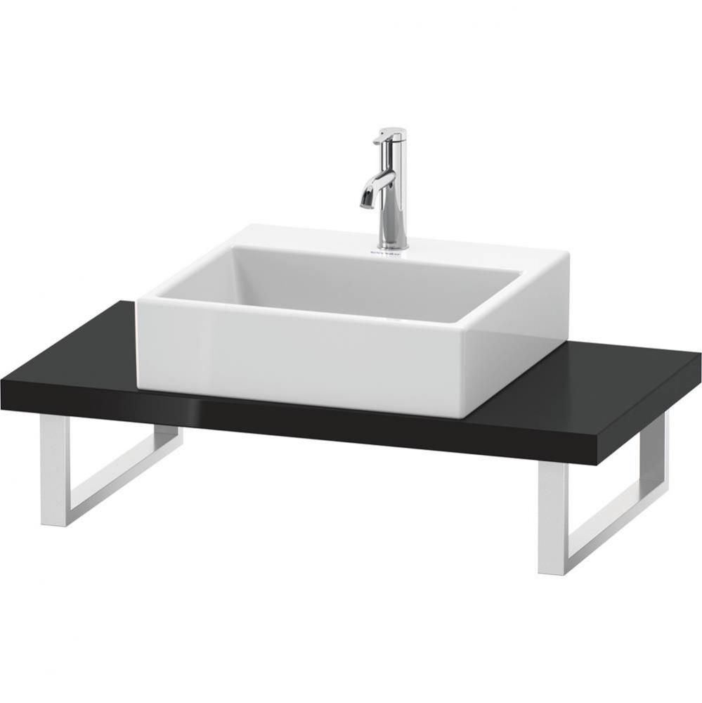 L-Cube Console with One Sink Cut-Out Black