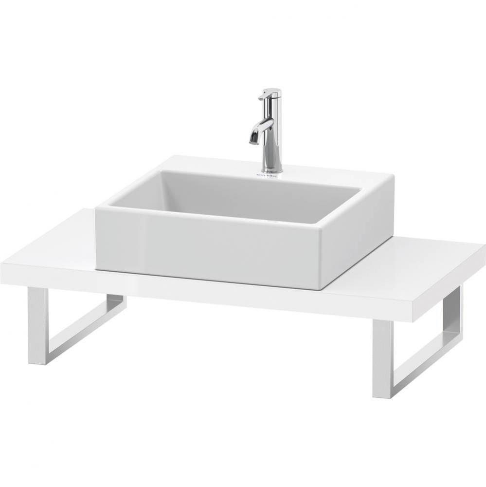 L-Cube Console with One Sink Cut-Out White