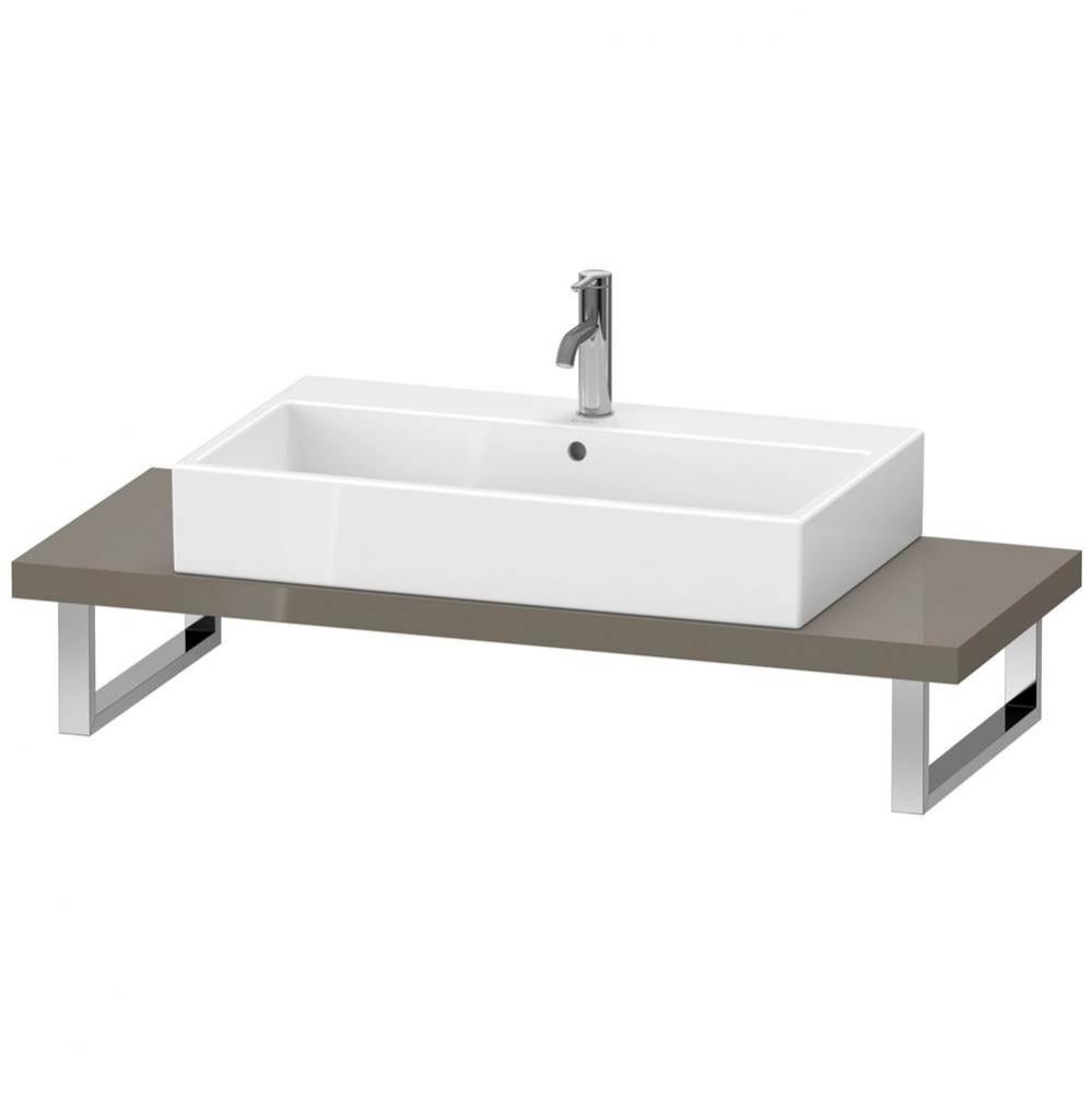 Duravit L-Cube Console with One Sink Cut-Out Flannel Gray