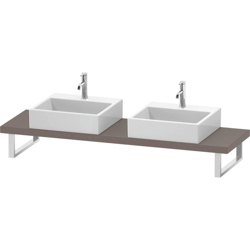 L-Cube Console with Two Sink Cut-Outs Basalt