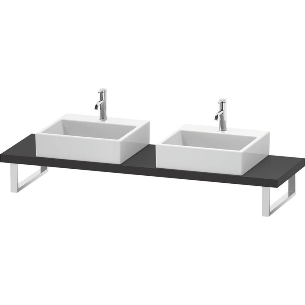 L-Cube Console with Two Sink Cut-Outs Graphite