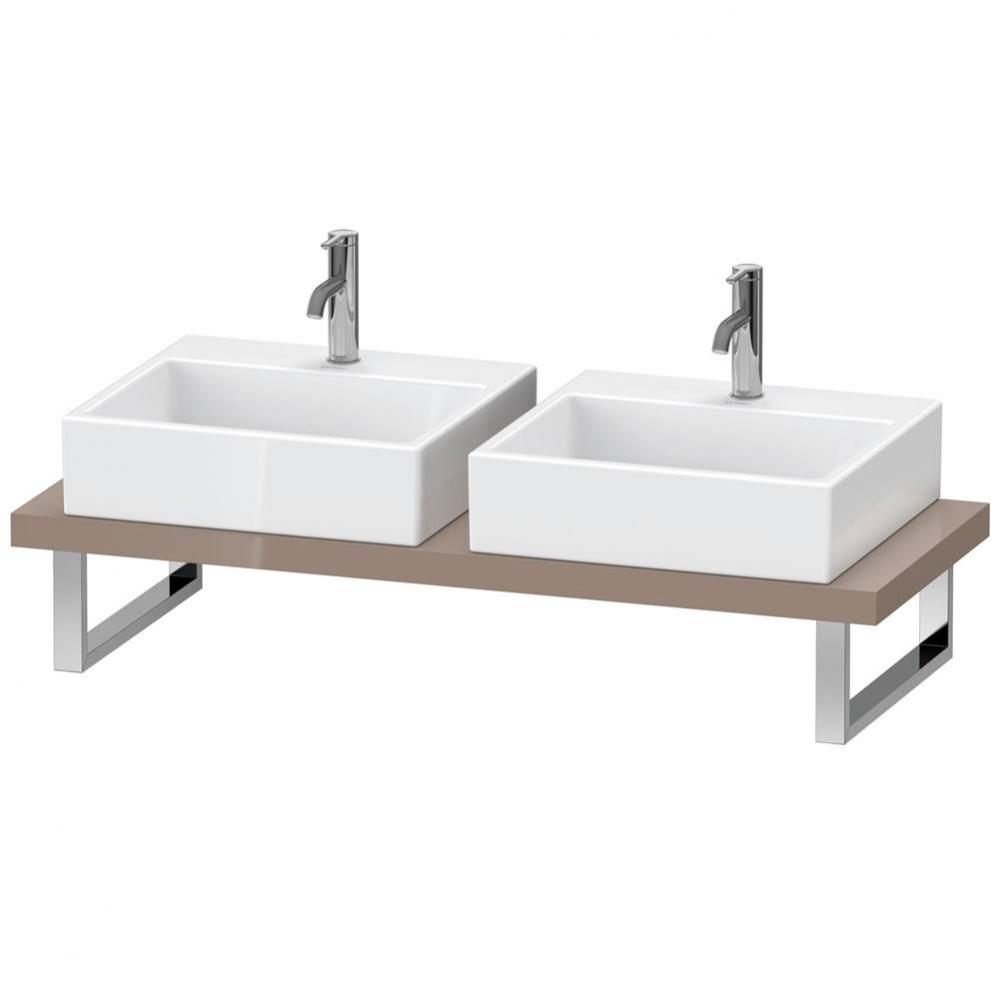 Duravit L-Cube Console with Two Sink Cut-Outs Cappuccino