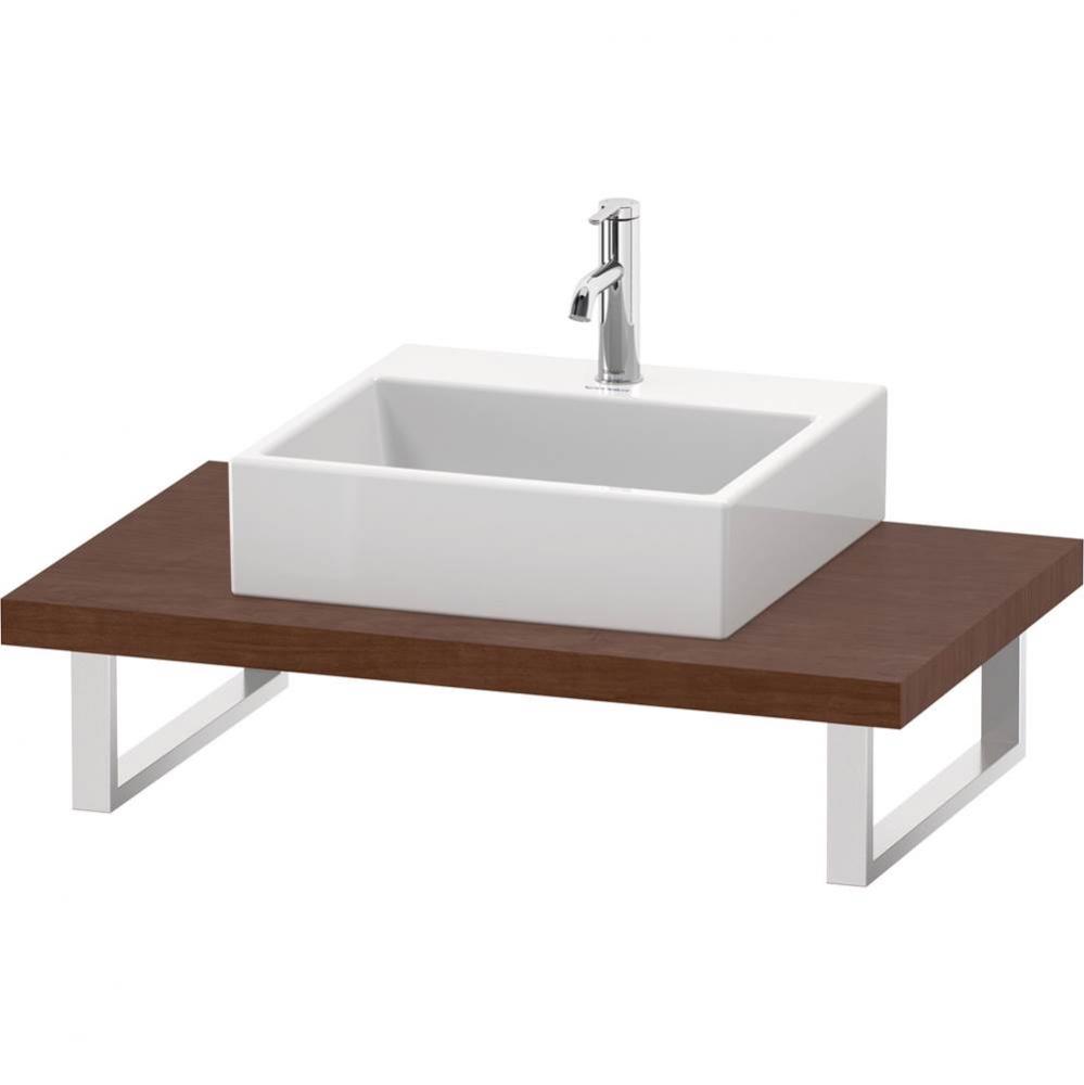 L-Cube Console with One Sink Cut-Out American Walnut