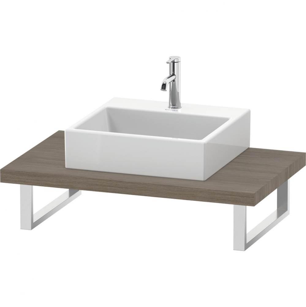 L-Cube Console with One Sink Cut-Out Oak Terra