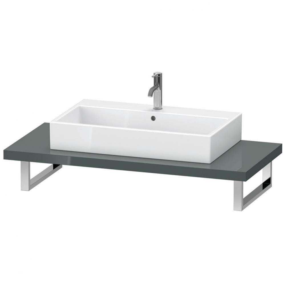 Duravit L-Cube Console with One Sink Cut-Out Dolomite Gray