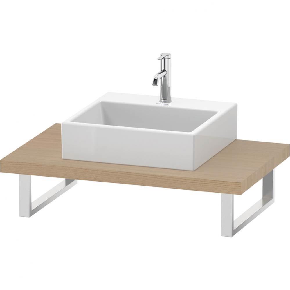 L-Cube Console with One Sink Cut-Out Mediterranean Oak