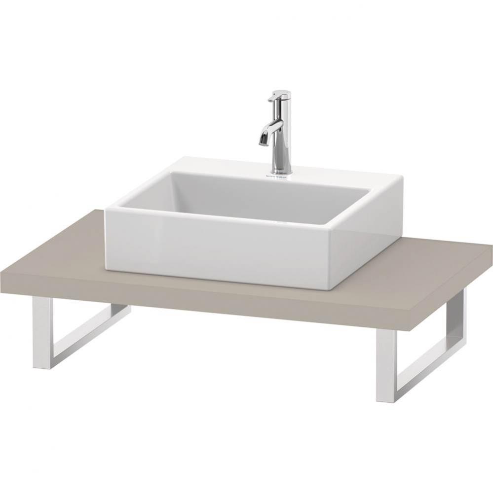 L-Cube Console with One Sink Cut-Out Taupe