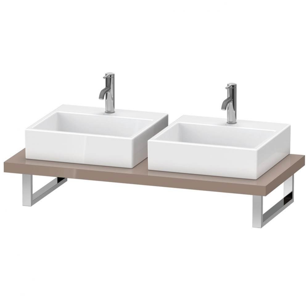 Duravit L-Cube Console with Two Sink Cut-Outs Cappuccino