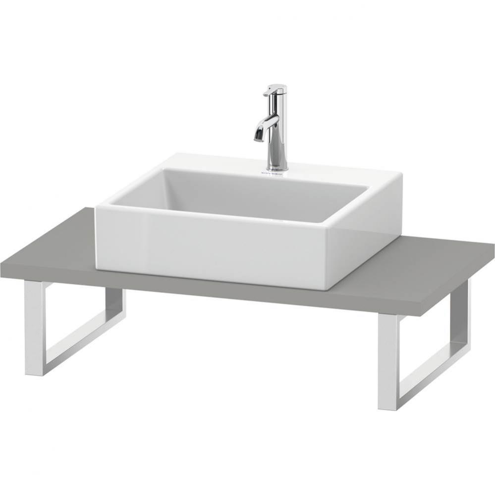 L-Cube Console with One Sink Cut-Out Concrete Gray