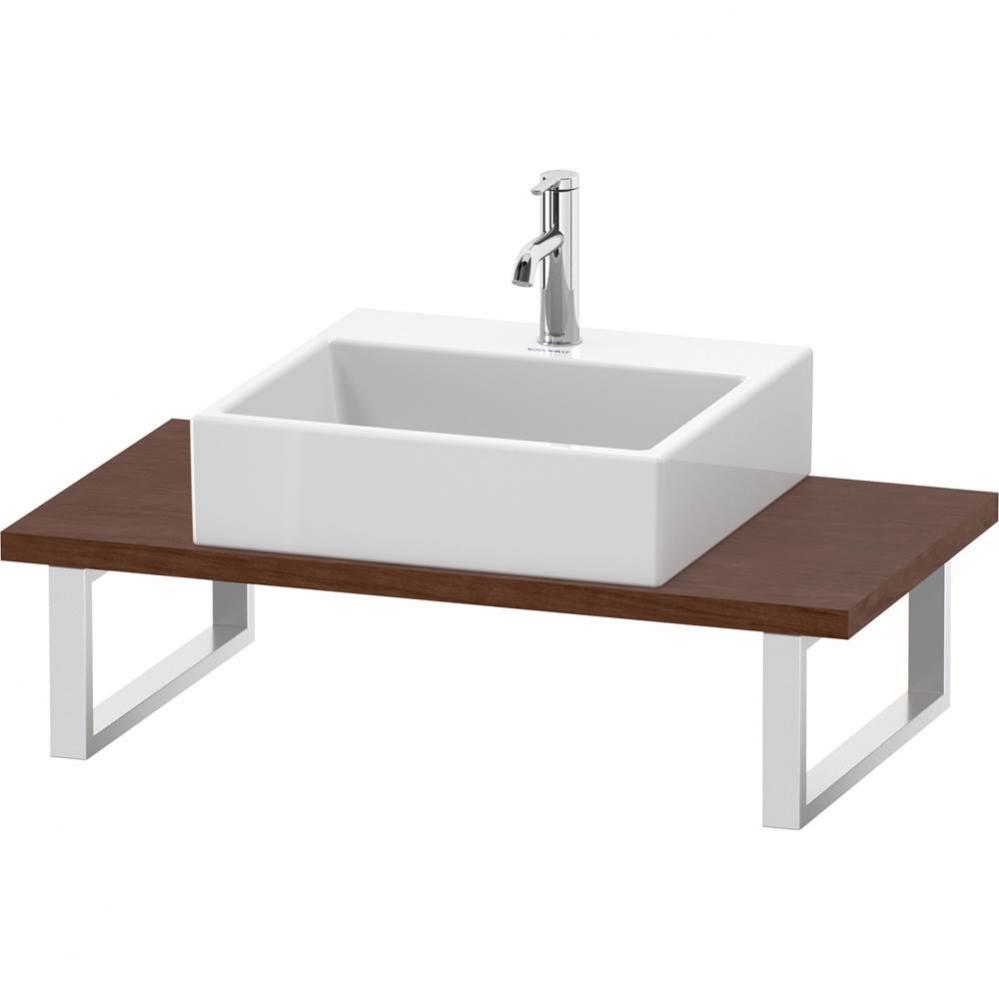 L-Cube Console with One Sink Cut-Out American Walnut