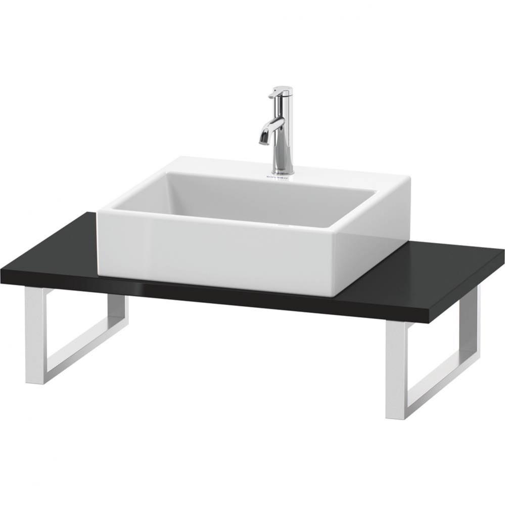 L-Cube Console with One Sink Cut-Out Black