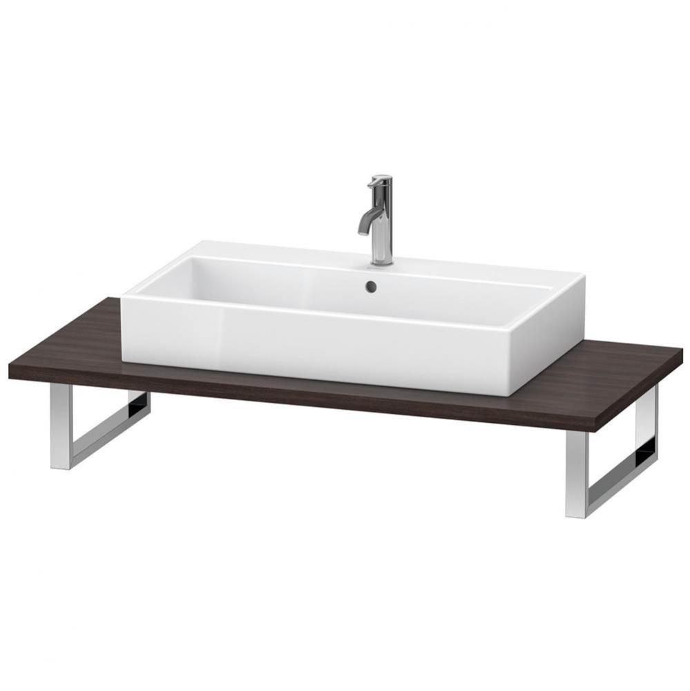 Duravit L-Cube Console with One Sink Cut-Out Chestnut Dark