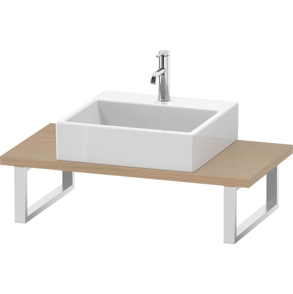 L-Cube Console with One Sink Cut-Out Mediterranean Oak