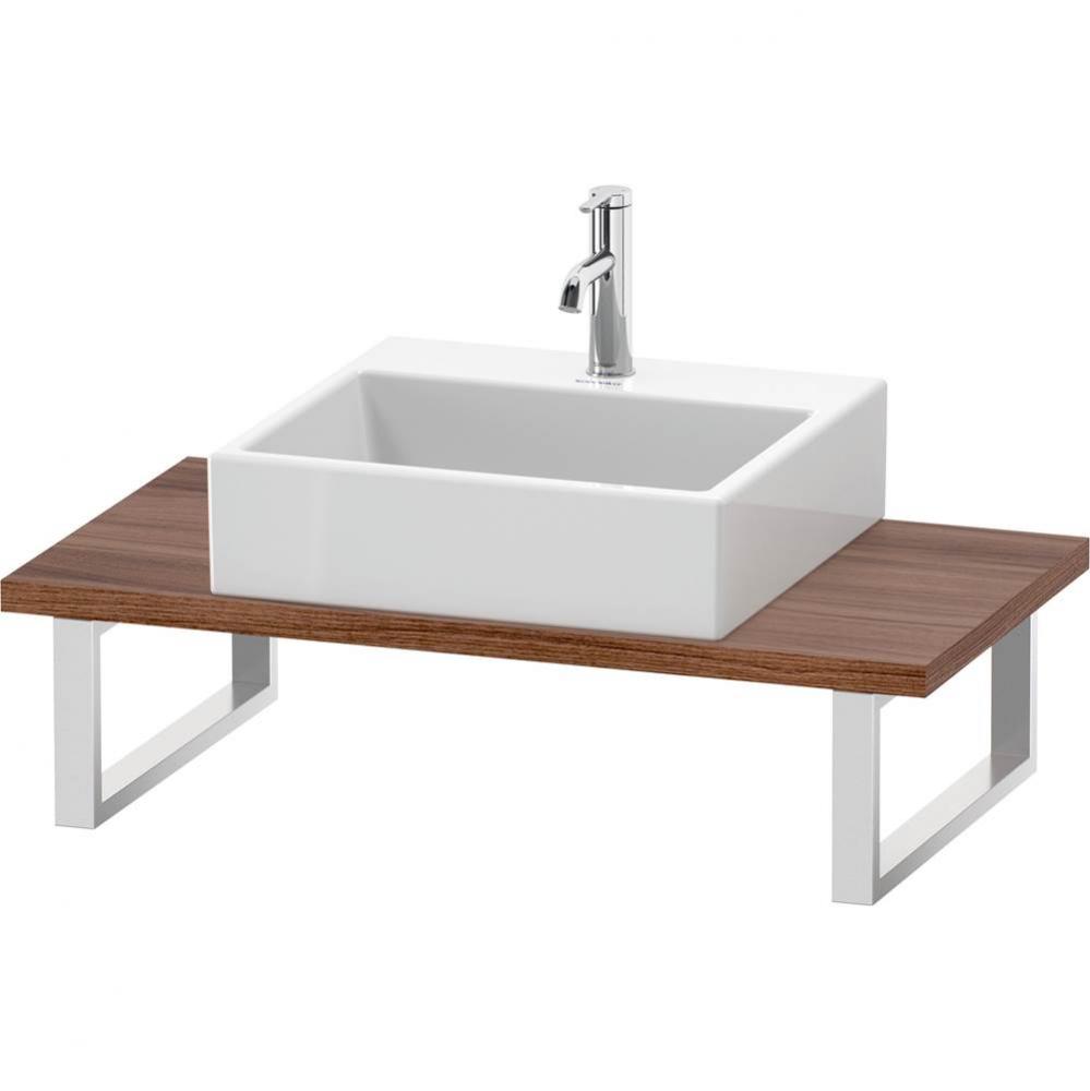 L-Cube Console with One Sink Cut-Out Walnut