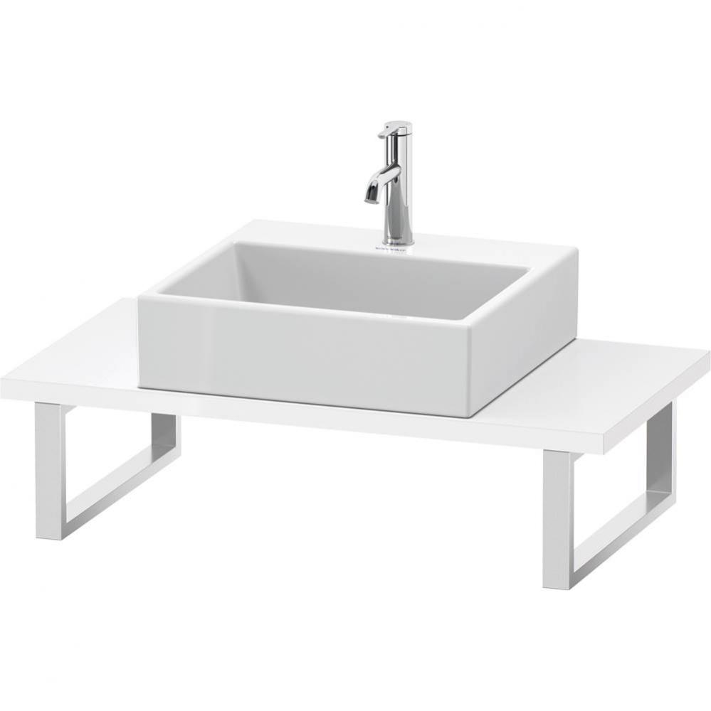 L-Cube Console with One Sink Cut-Out White