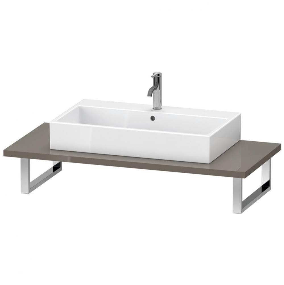 Duravit L-Cube Console with One Sink Cut-Out Flannel Gray