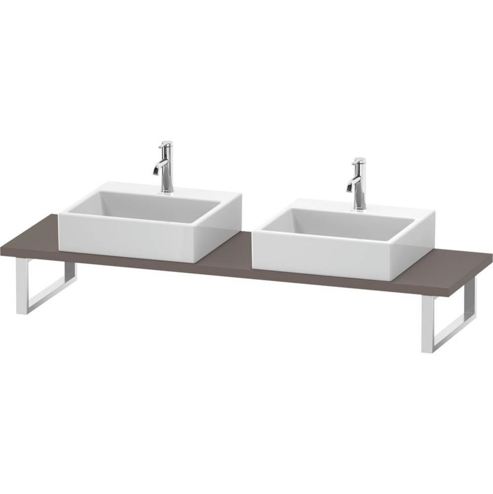 L-Cube Console with Two Sink Cut-Outs Basalt