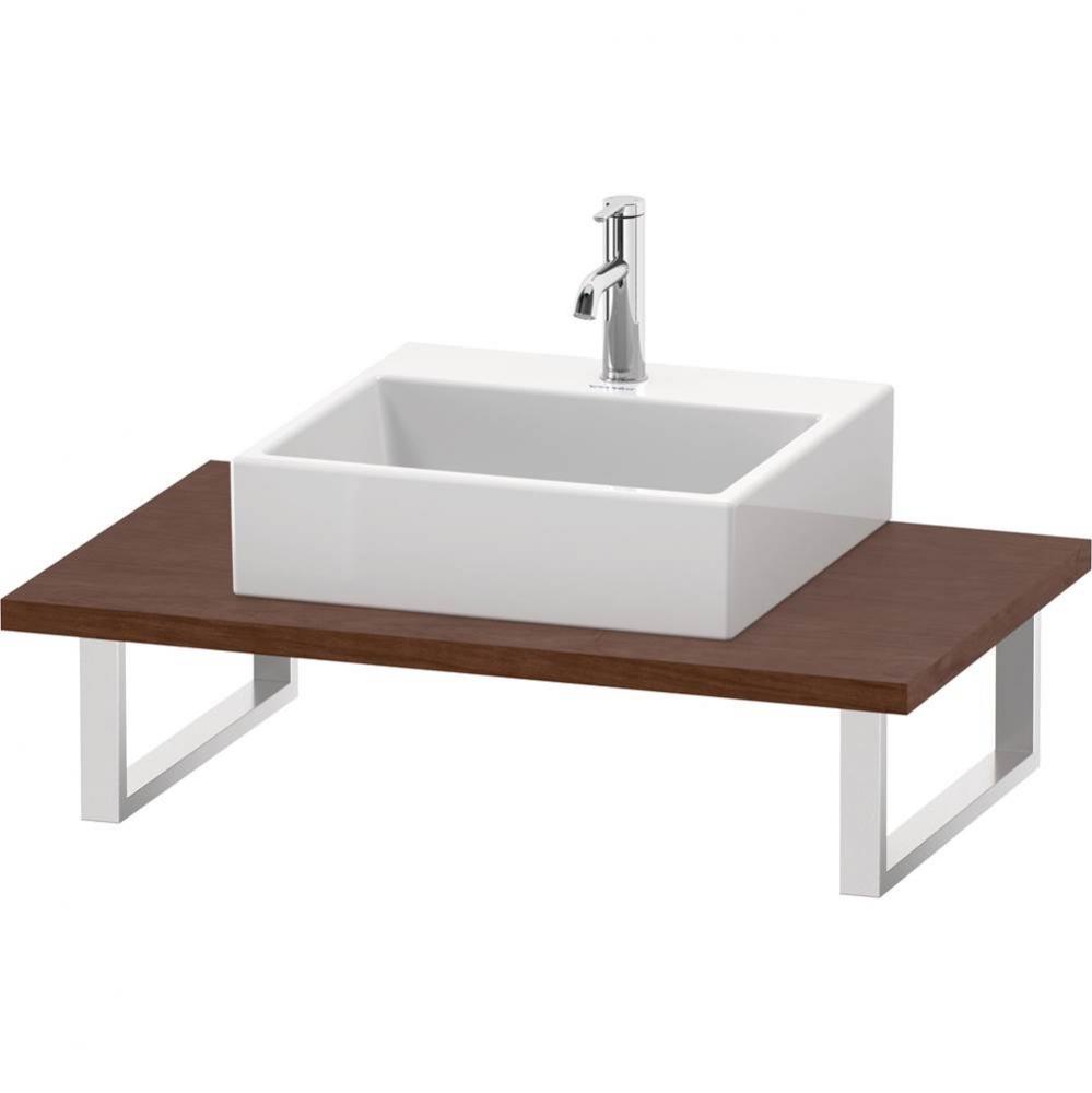 L-Cube Console with One Sink Cut-Out American Walnut