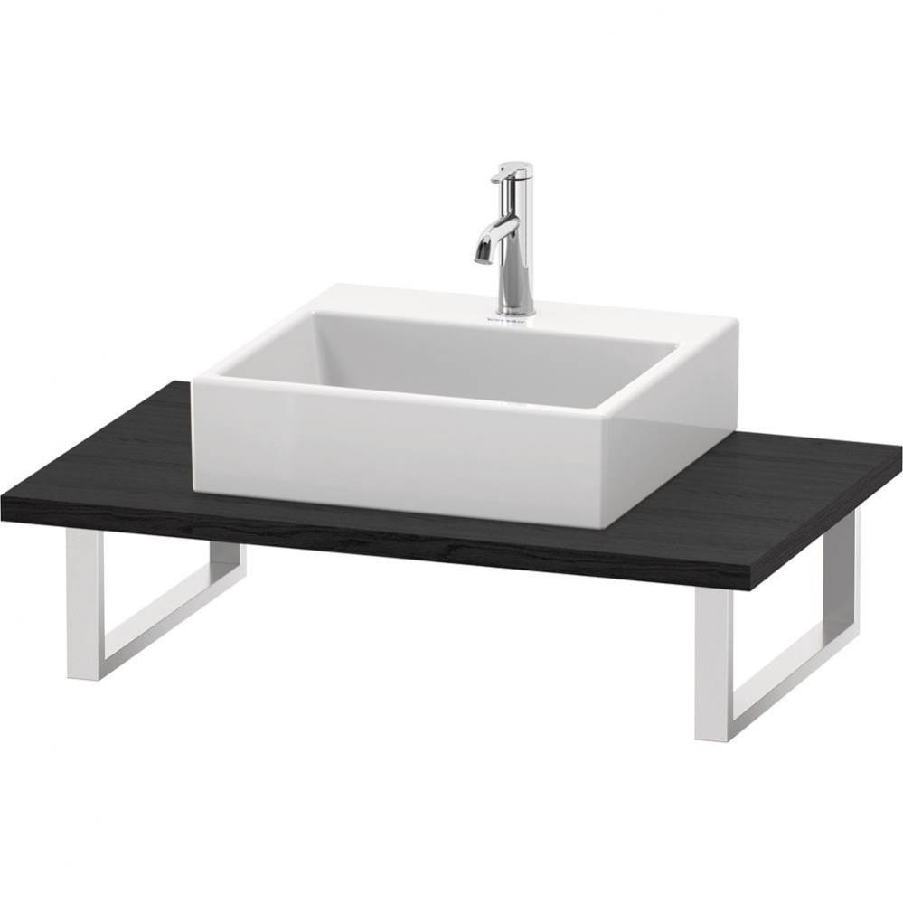 L-Cube Console with One Sink Cut-Out Oak Black