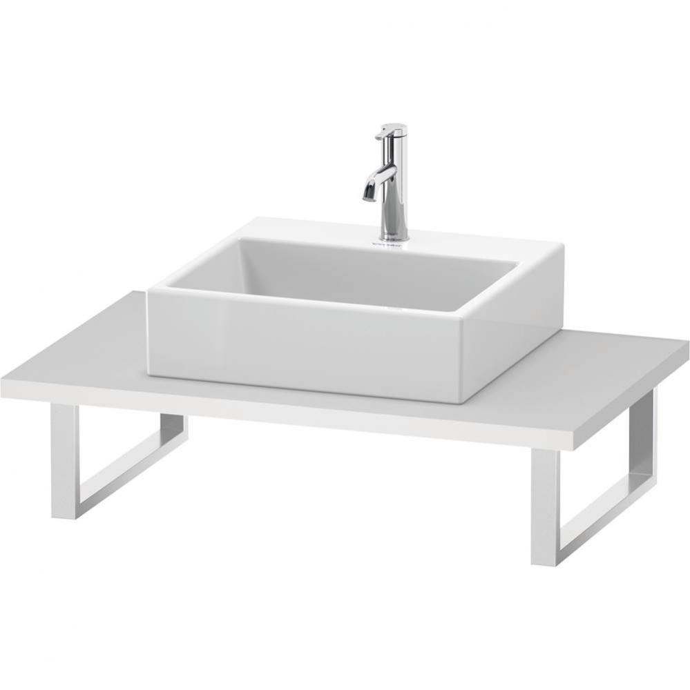 L-Cube Console with One Sink Cut-Out White