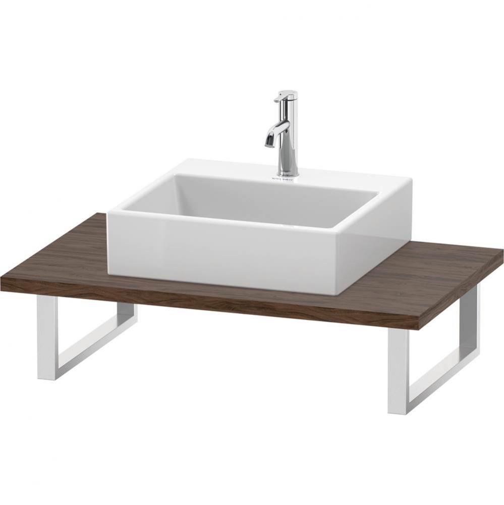 L-Cube Console with One Sink Cut-Out Walnut Dark