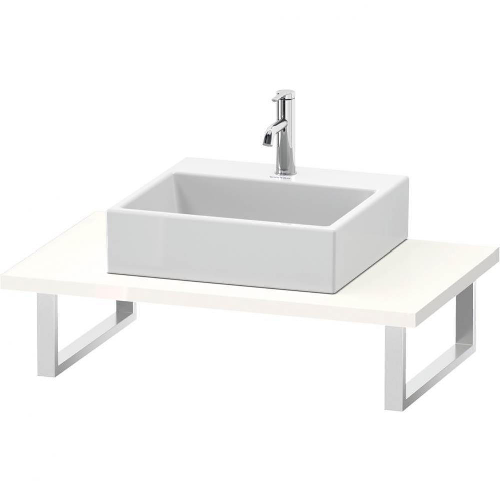 L-Cube Console with One Sink Cut-Out White