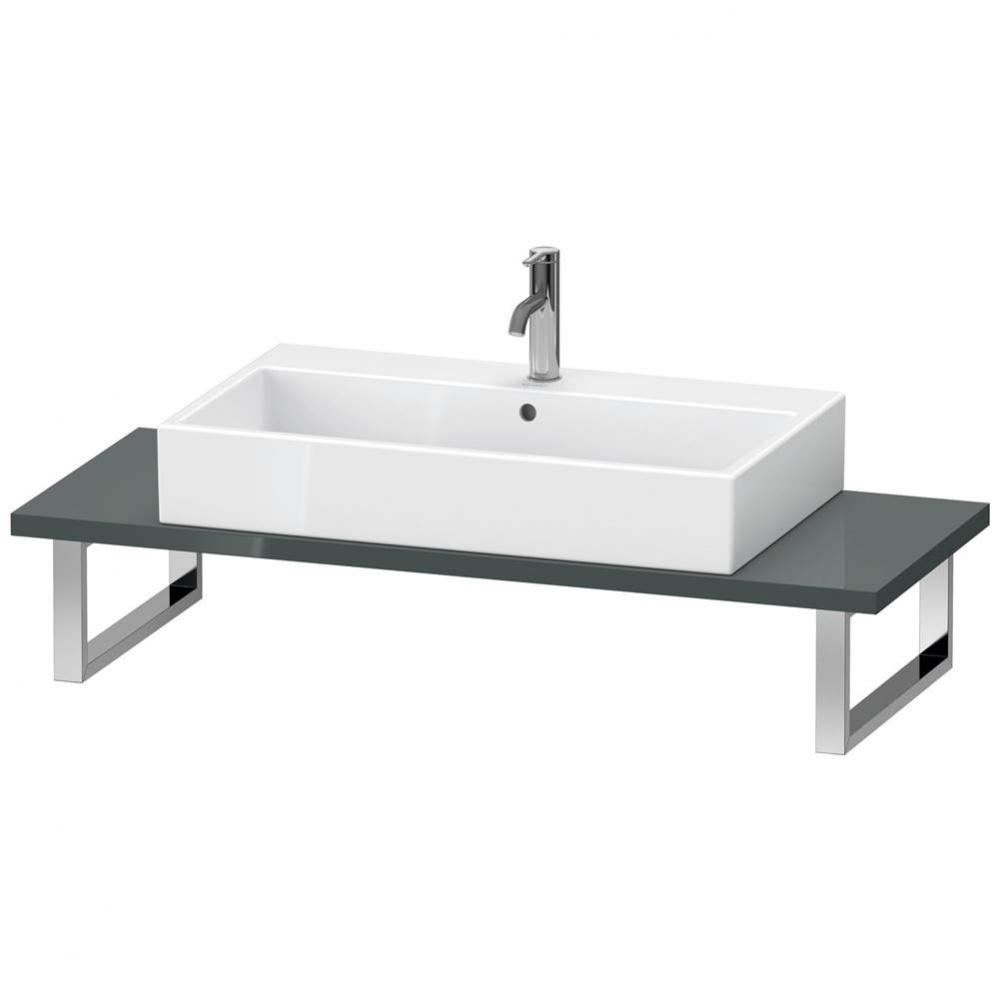 Duravit L-Cube Console with One Sink Cut-Out Dolomite Gray