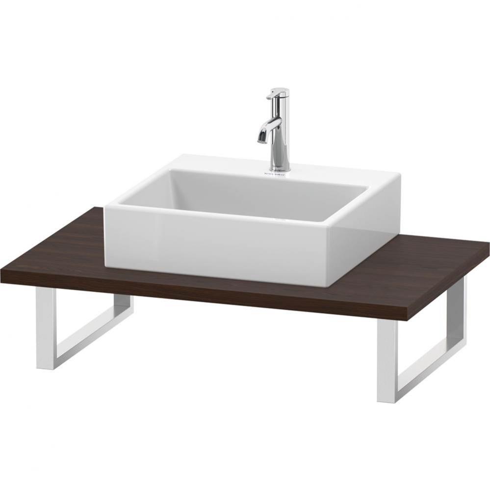 L-Cube Console with One Sink Cut-Out Walnut Brushed