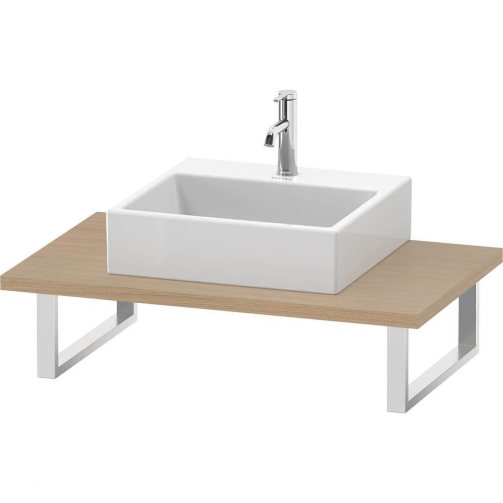 L-Cube Console with One Sink Cut-Out Mediterranean Oak