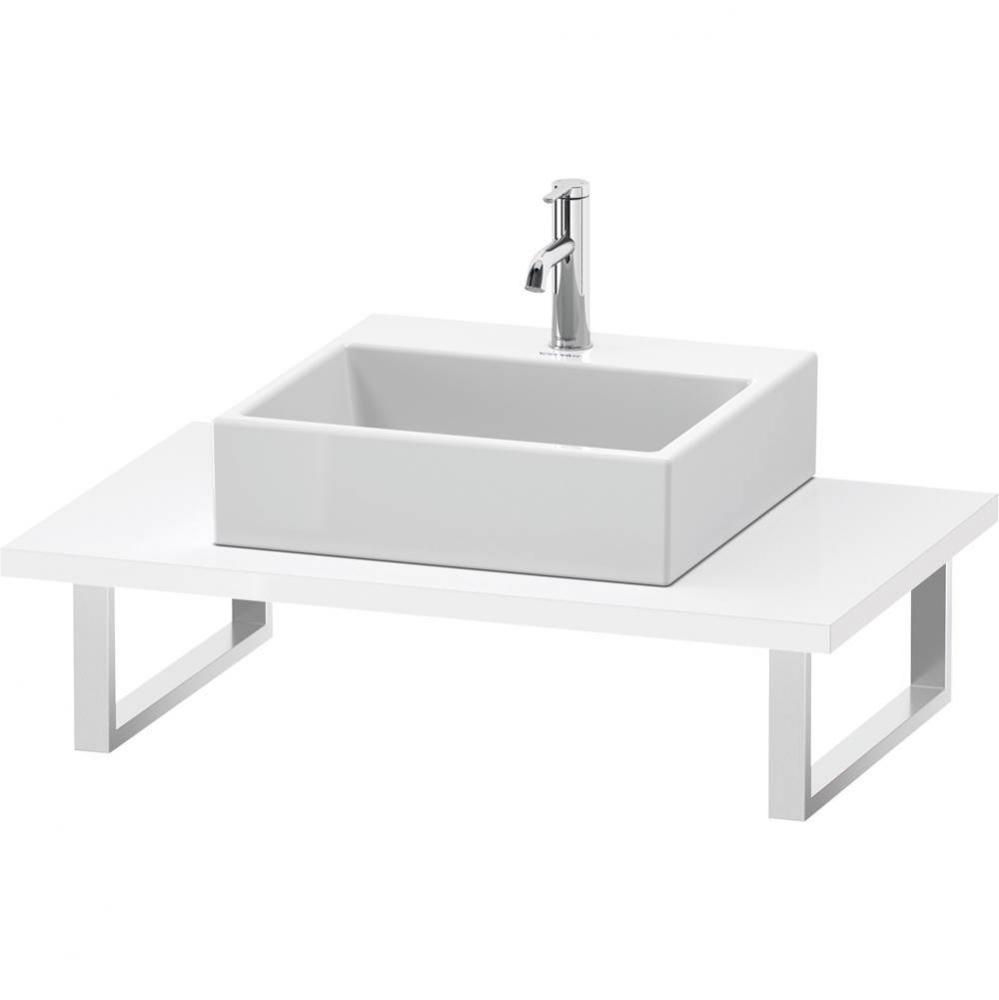 L-Cube Console with One Sink Cut-Out White