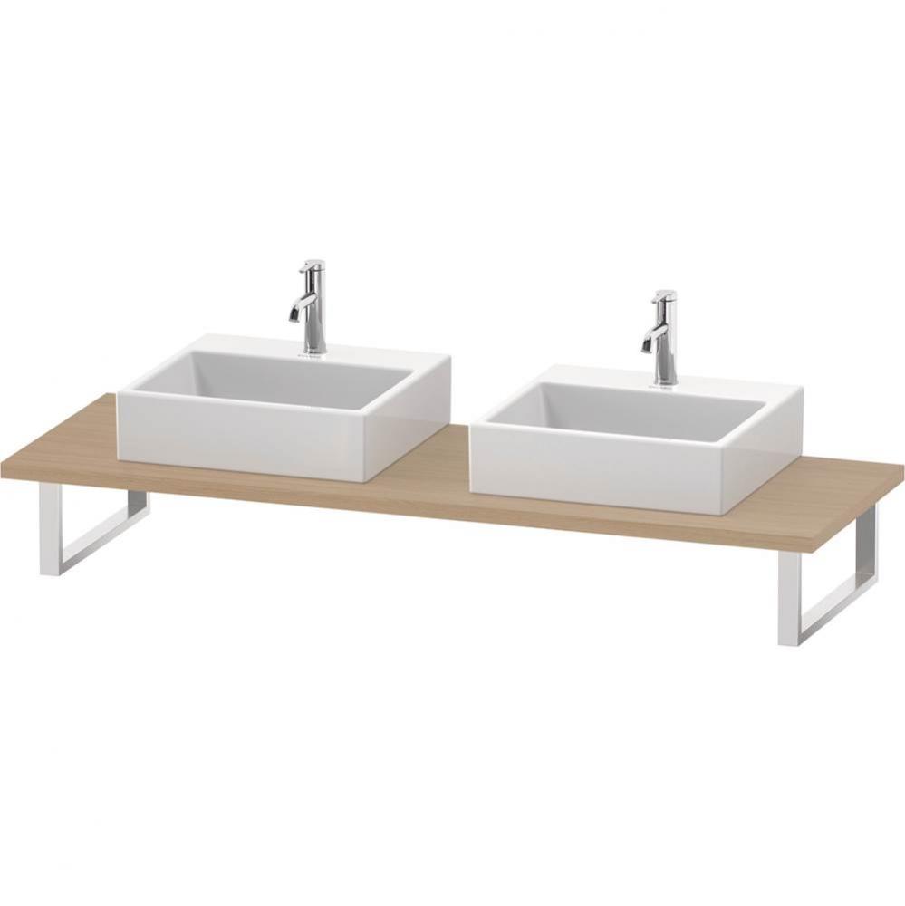 L-Cube Console with Two Sink Cut-Outs Mediterranean Oak