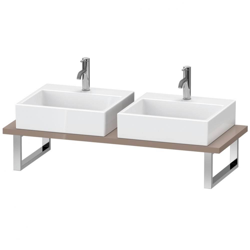 Duravit L-Cube Console with Two Sink Cut-Outs Cappuccino