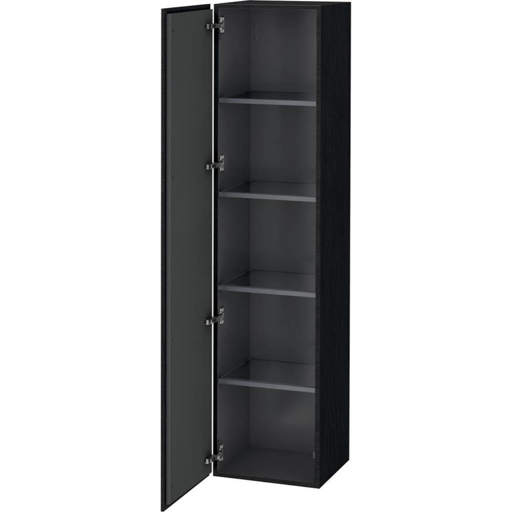 L-Cube Tall Cabinet Oak Black