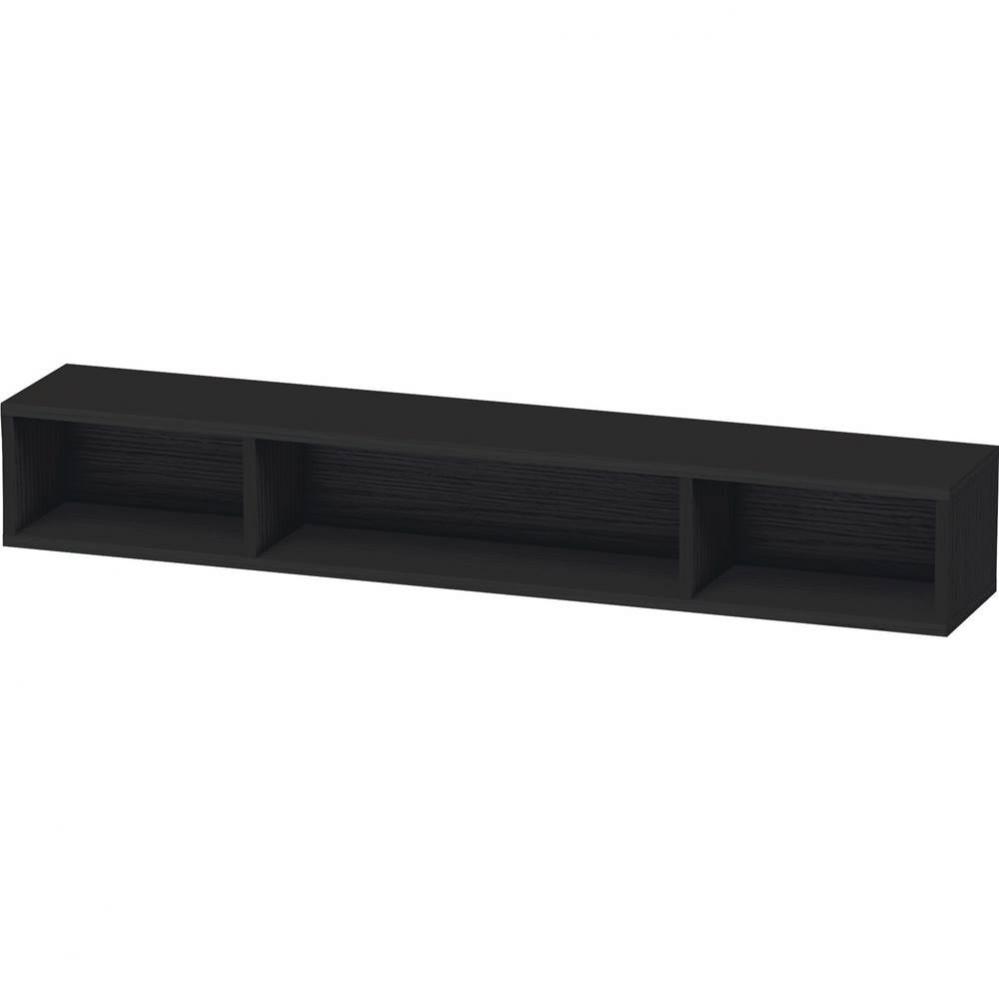 L-Cube Wall Shelf with Three Compartments Oak Black