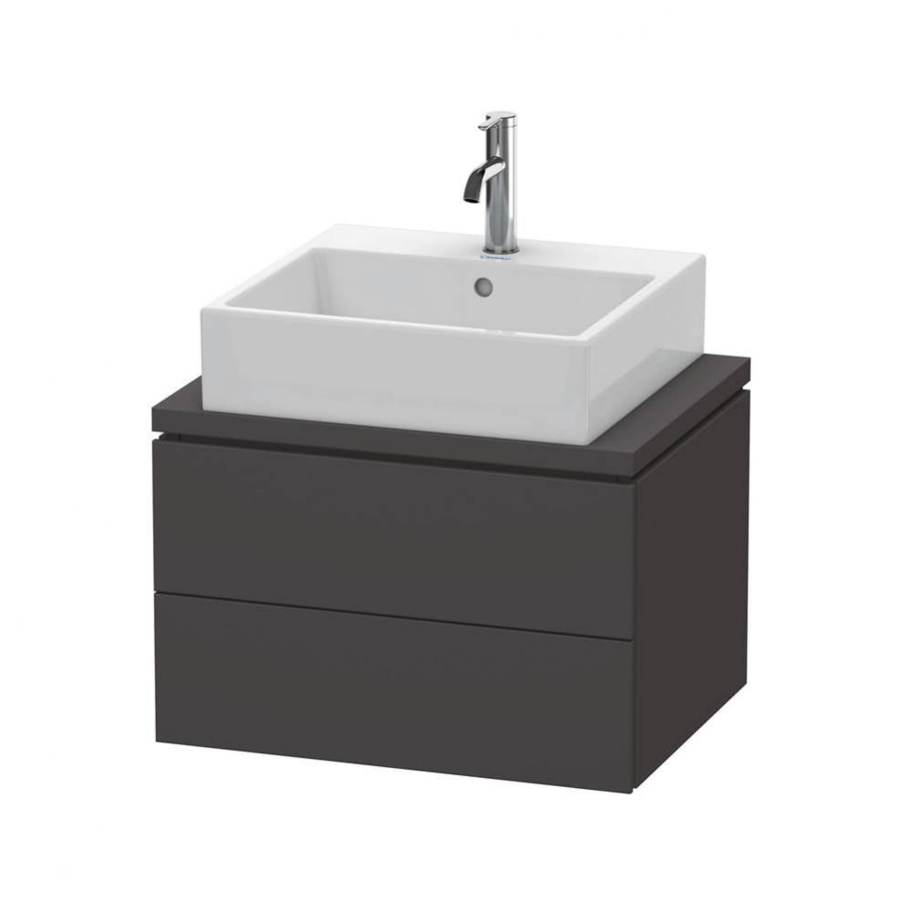 L-Cube Two Drawer Vanity Unit For Console Graphite