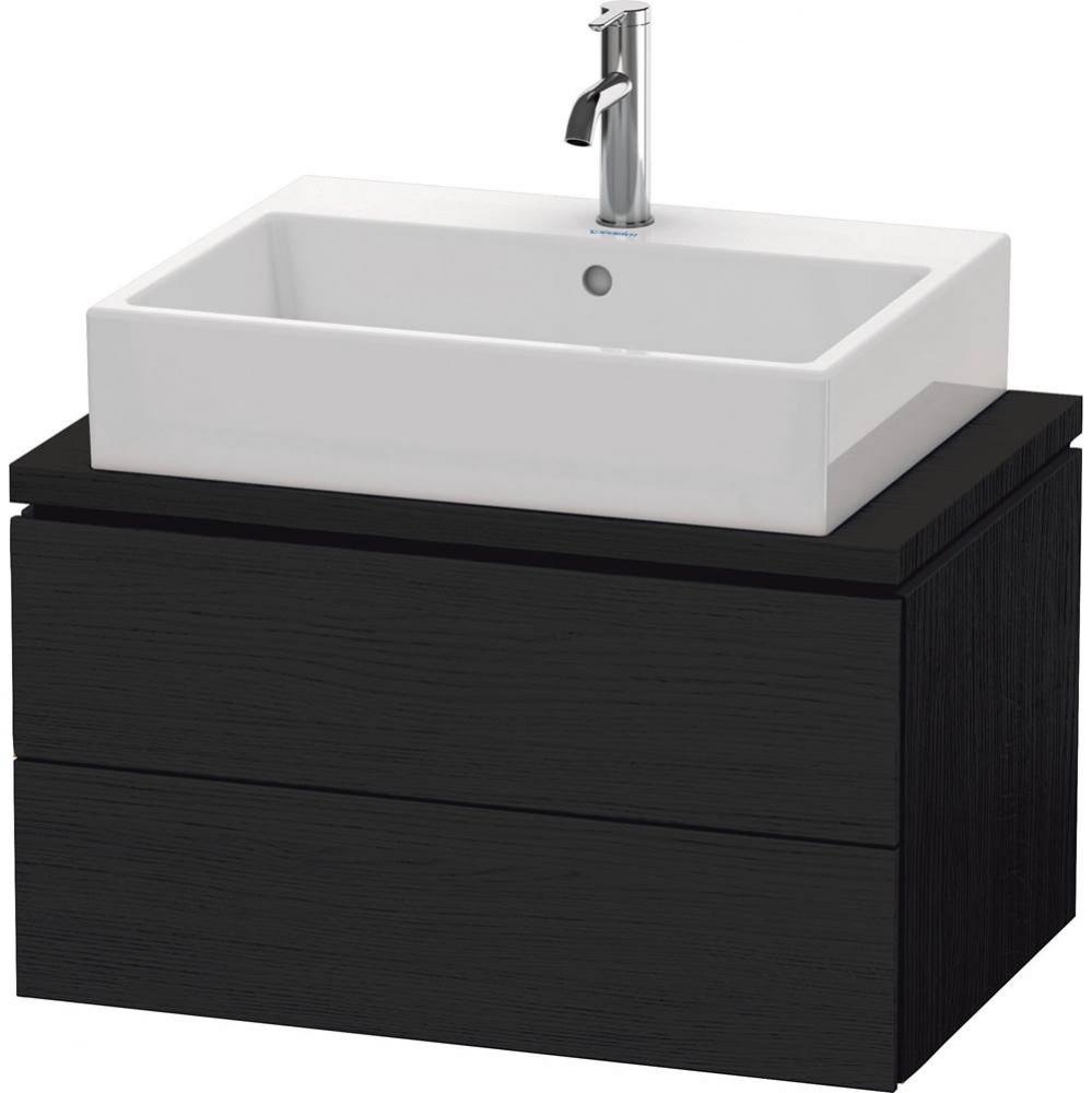 L-Cube Two Drawer Vanity Unit For Console Oak Black