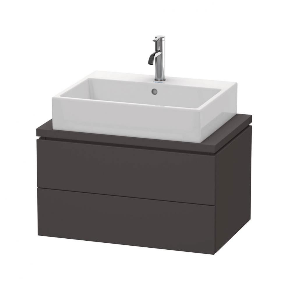 L-Cube Two Drawer Vanity Unit For Console Graphite