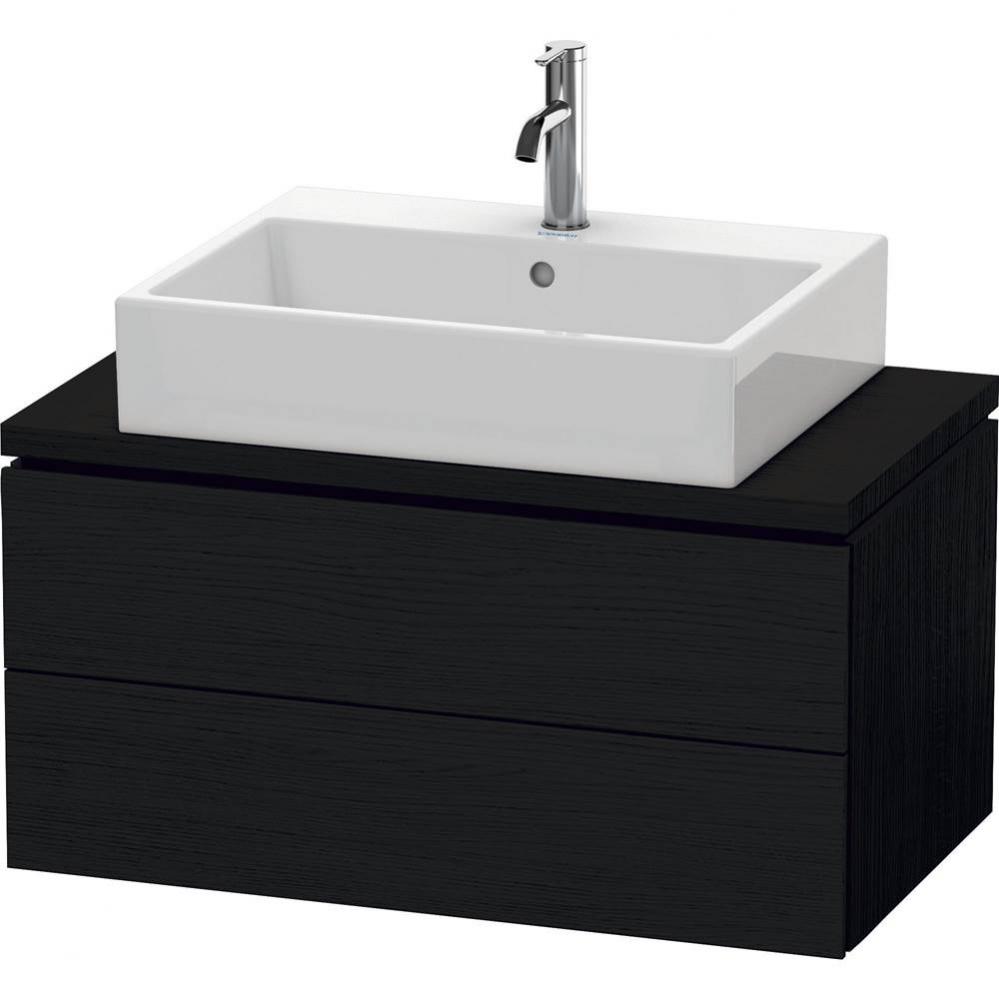 L-Cube Two Drawer Vanity Unit For Console Oak Black