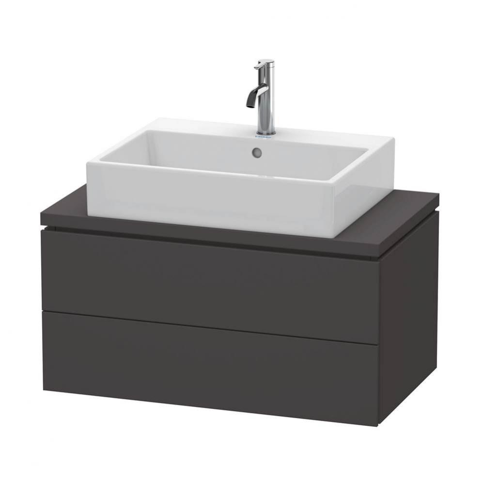 L-Cube Two Drawer Vanity Unit For Console Graphite