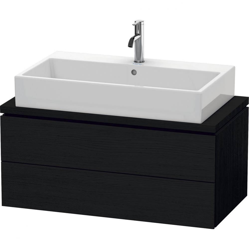 L-Cube Two Drawer Vanity Unit For Console Oak Black