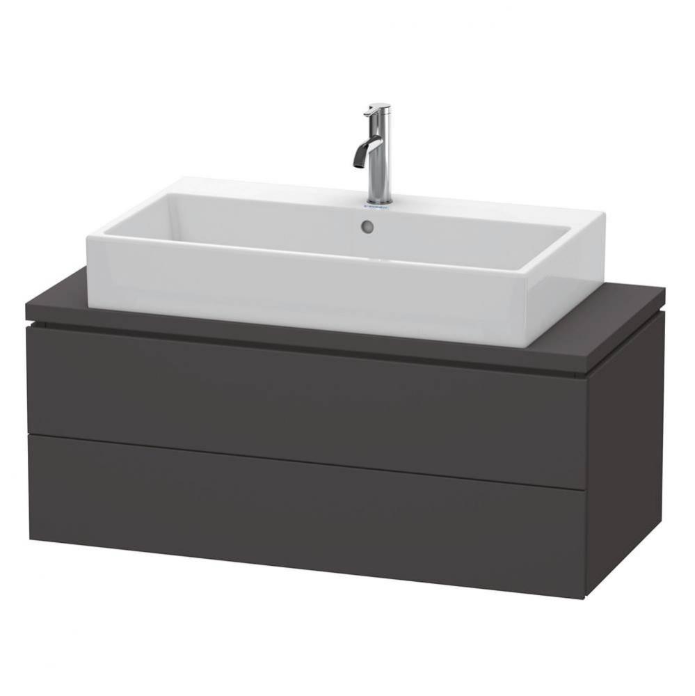 L-Cube Two Drawer Vanity Unit For Console Graphite