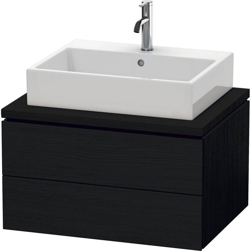 L-Cube Two Drawer Vanity Unit For Console Oak Black